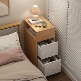 簡約風收納櫃 小戶型床頭櫃 家用現代簡約儲物 多功能床邊櫃 簡易款臥室房間抽屜式收納櫃