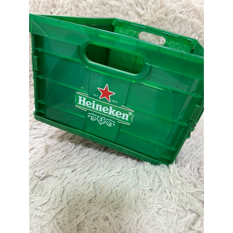 海尼根Heineken塑膠收納箱-輕巧折疊收納盒 整理盒 置物盒