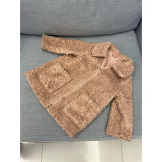 （二手）UNIQLO KIDS 胭脂粉刷毛外套100公分