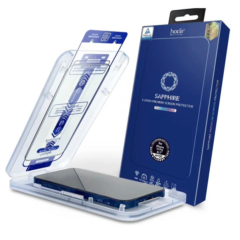 藍寶石抗藍光螢幕保護貼 for iPhone 15 系列 附無塵太空艙貼膜神器 (德國萊因TÜV RPF20認證) |