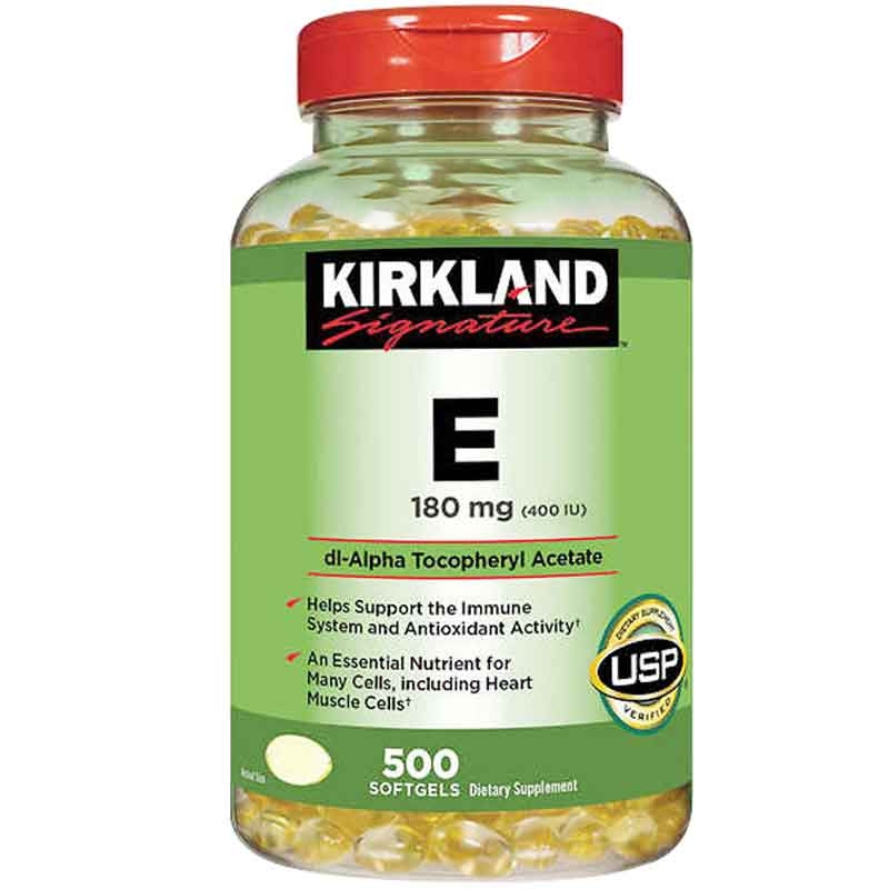 美國Kirkland柯克蘭科克蘭維生素E天然VE亢皺鎂白軟膠囊400IU 500粒維他命E膠囊