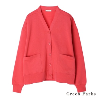 Green Parks 雙口袋寬鬆廓形素面開衫外套(6A27L1D0300)