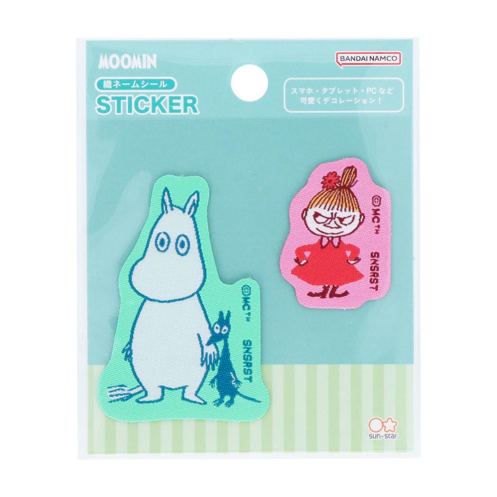 sun-star Moomin 嚕嚕米 刺繡風布面貼紙 造型貼紙 Moomin和小美 UA73457
