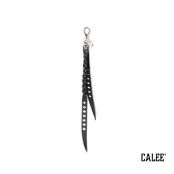 GOODFORIT/日本Calee Studs Leather Assort Key Ring金字塔鉚釘編織皮革鑰匙圈