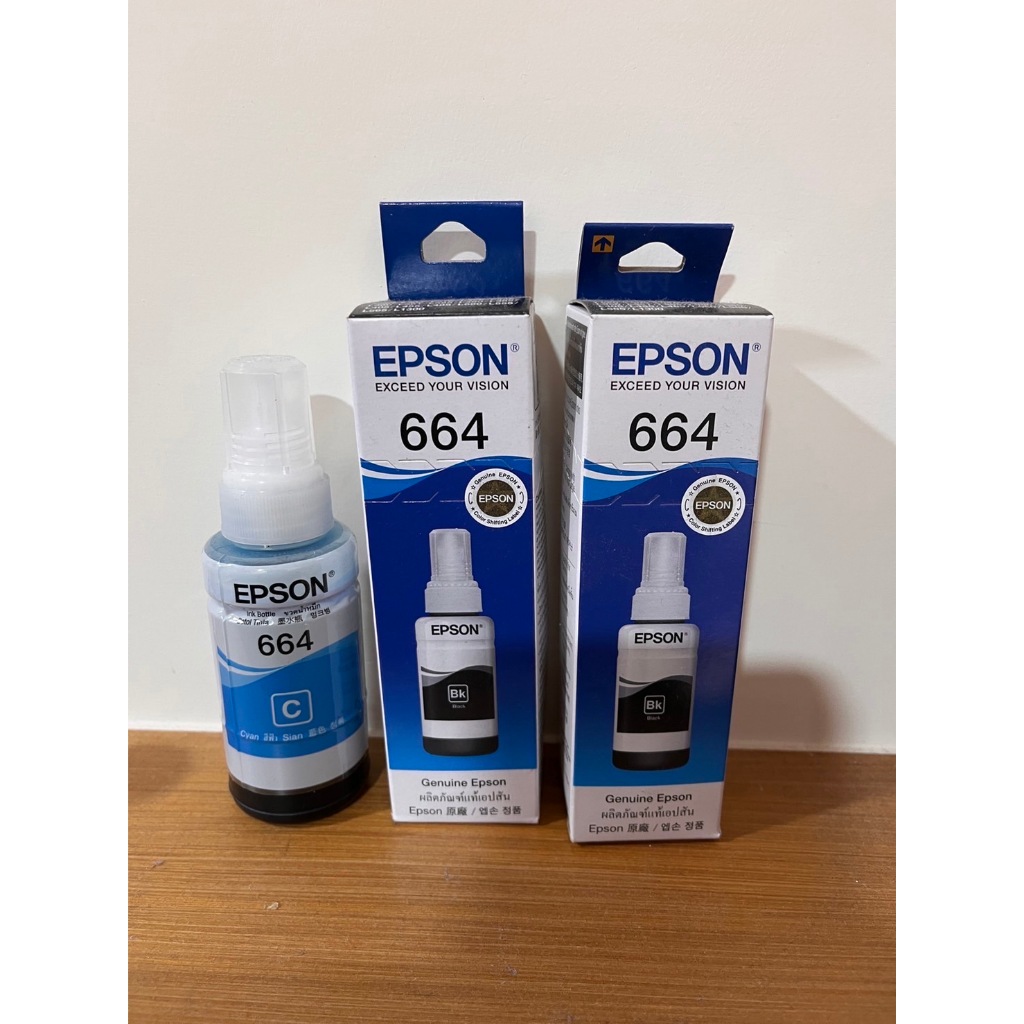 全新 EPSON 噴墨印表機原廠664墨水匣 藍色/黑色