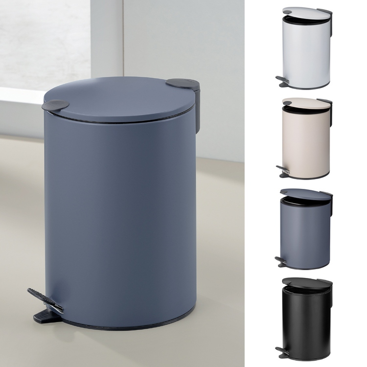 台灣現貨 德國《KELA》Mats腳踏式垃圾桶3L~5L (煙燻藍/象牙白/黑/白)  | 回收桶 廚餘桶 緩降式踩踏桶