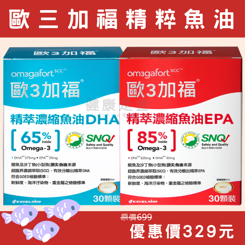 【歐3加福】精粹濃縮魚油 30顆 EPA DHA omega3 無腥味 好吞服 深海魚油 西班牙魚油 歐三加福 健康是金