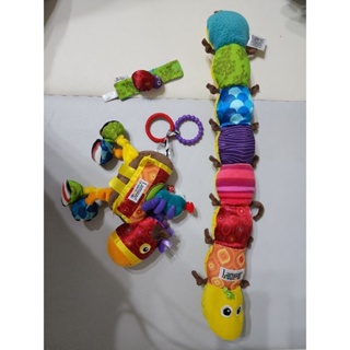 [二手] 拉梅茲lamaze 寶寶統感玩具組 聲效玩具 毛毛蟲尺玩偶 手腕搖鈴 小馬騎士床掛玩具