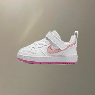 [Ban]Nike Court Borough 低筒 小DUNK 粉色 童鞋 魔鬼氈童鞋 DV5458-111