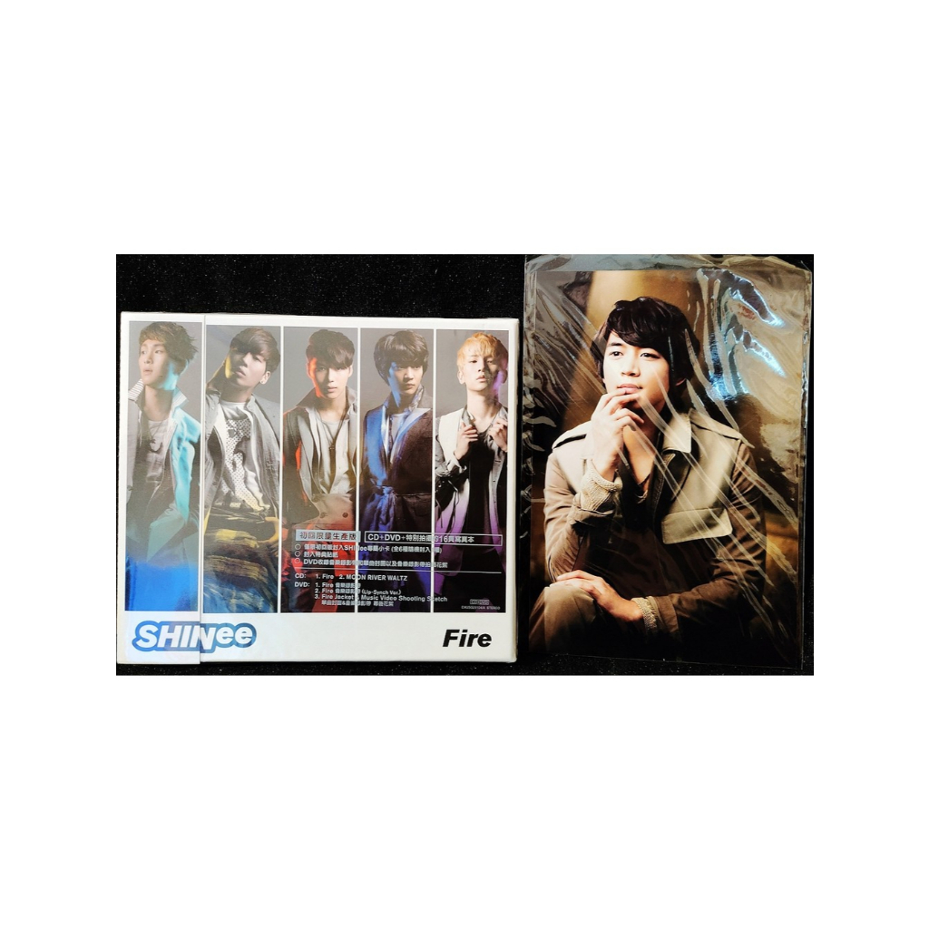 韓國唱片-全新CD-SHINee Fire 初回限量生產版 CD+DVD-全新未拆封+小卡