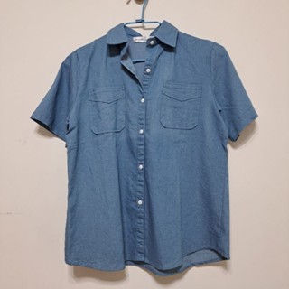 牛仔短袖上衣 丹寧衣服 牛仔衣服 外套 搭配 短袖上衣 牛仔襯衫