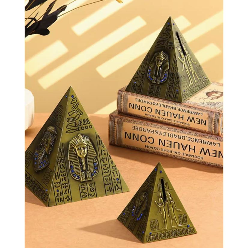 金字塔存錢筒 造型存錢筒 埃及法老金屬復古存錢筒 桌上擺件 居家裝飾