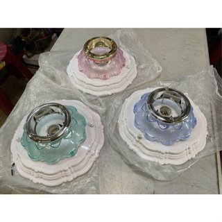 E27花朵單燈座-瓷燈頭/單燈吸頂燈具/美術燈(不附燈泡)