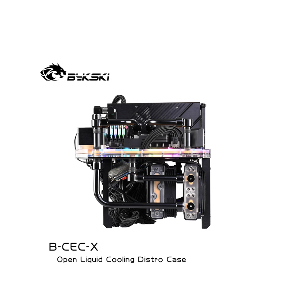 預購 Bykski B-CEC-X 電腦水冷 開放式水路板機殼 全鋁機箱架 diy展示 立臥兩用
