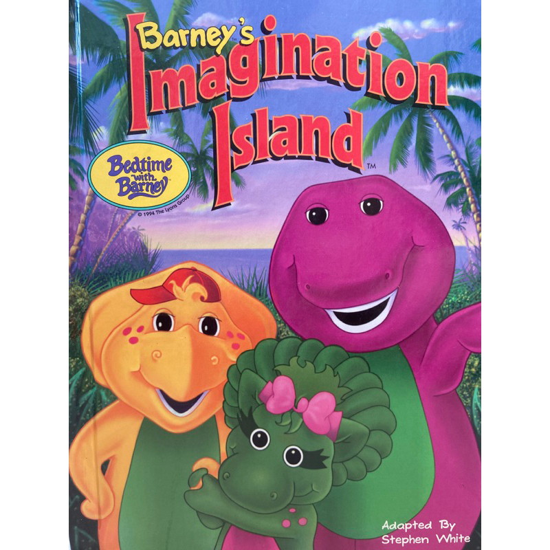 古繪本 邦尼恐龍 絕版繪本 Barney's Imagination island 英文繪本 故事書 童書