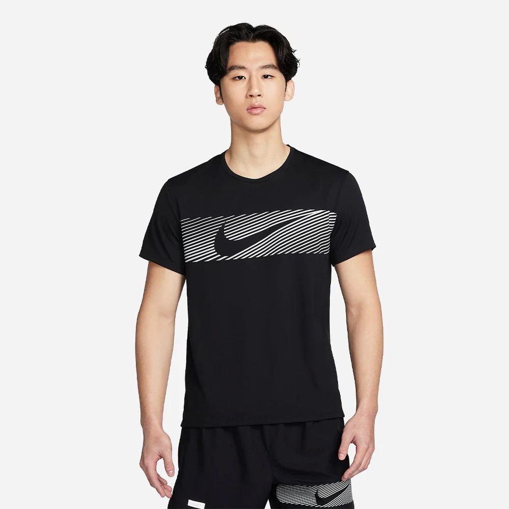 【NIKE】AS M NK FLASH MILER TOP 短袖上衣 運動 黑 男款-FN3052010