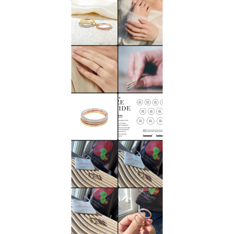 🔥卡拉國內外代購🔥 現貨在台🇹🇼 Adornia 施華洛世奇水晶永恆戒指三件組 金色/銀色/玫瑰金