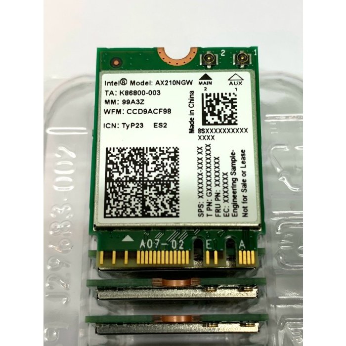 【筆電用 Intel AX210 AX210NGW M.2 無線網卡】 WiFi-6E 藍芽 BT5.2 AX200