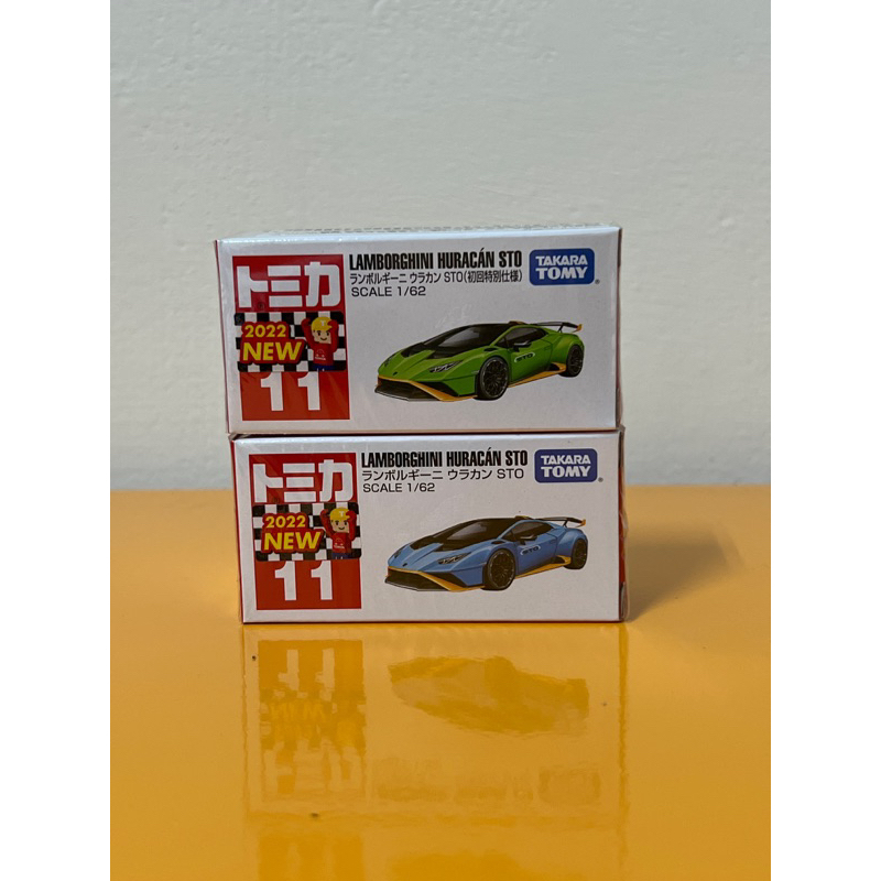 tomica 11 Lamborghini huracan sto 藍寶堅尼 2022 一般初回2台ㄧ組合售新車貼