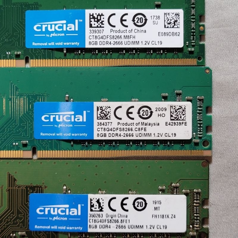 美光   DDR4／2666／8G 桌機記憶體（單面）終身保固