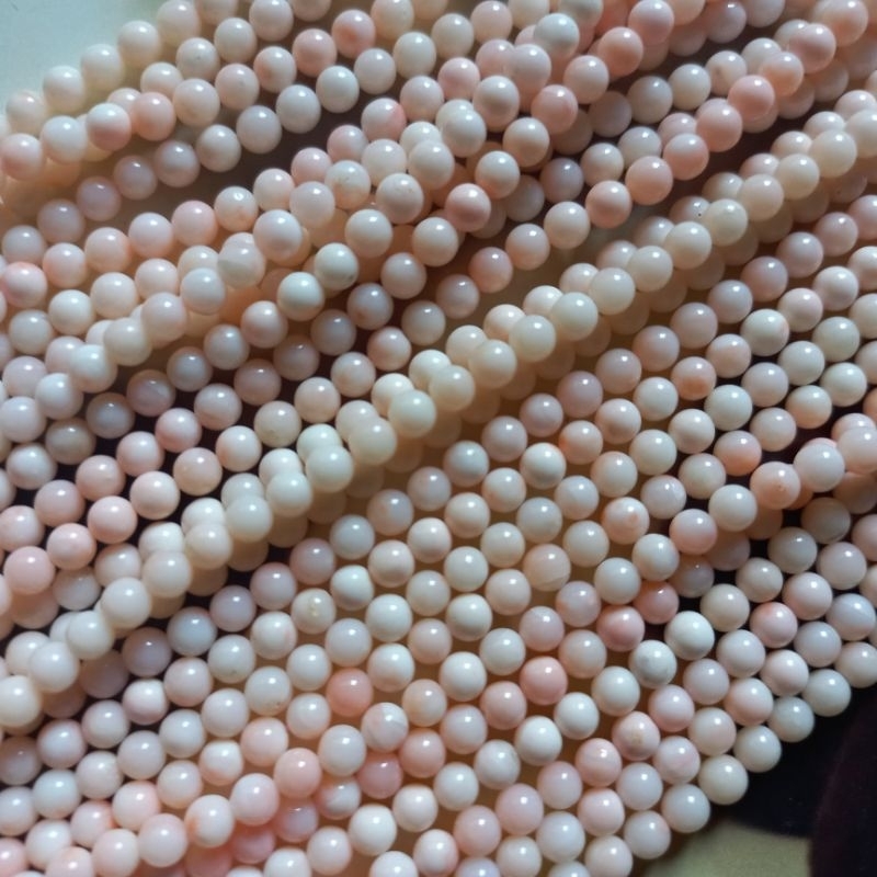 天然珊瑚粉珊瑚圓珠條珠