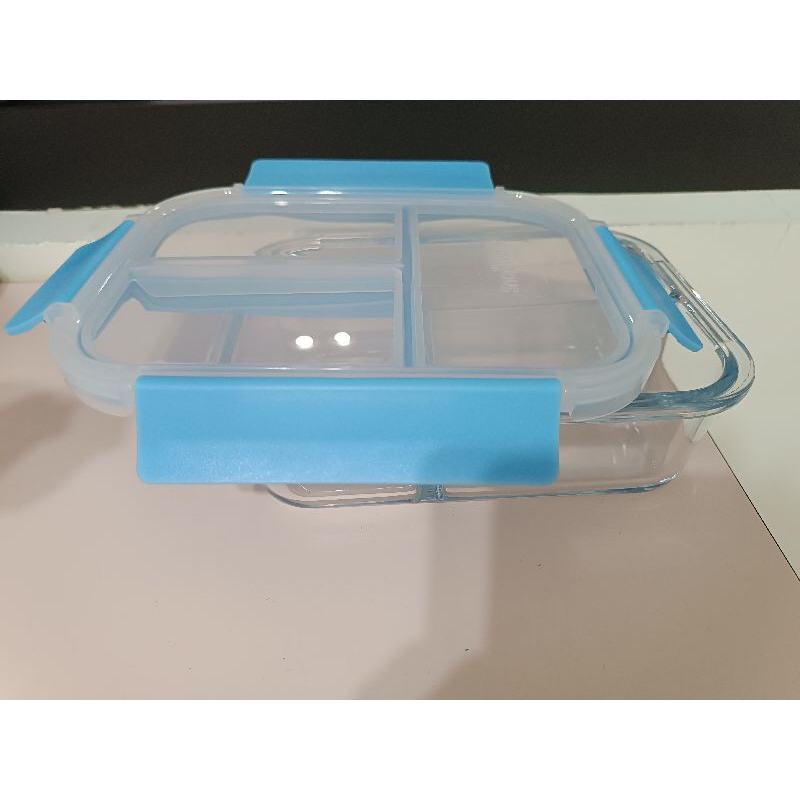【康寧 Snapware】全三分隔 長方形 玻璃保鮮盒 便當盒 1050ml/微波 耐熱玻璃 烤箱