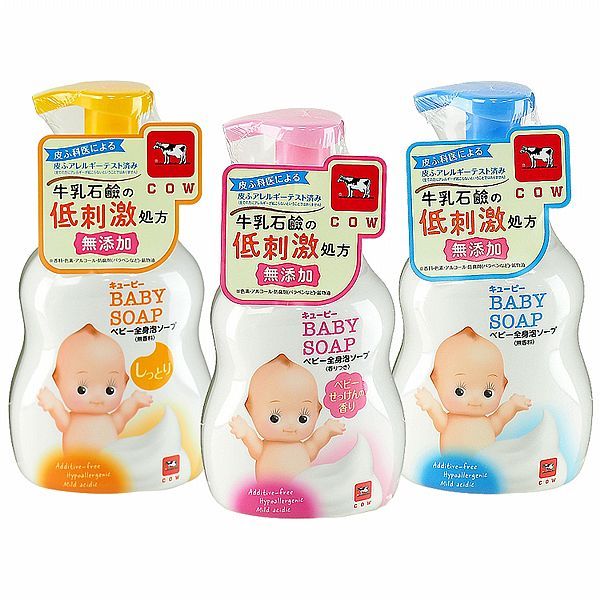 牛乳石鹼 COW Q比嬰兒泡泡沐浴乳(400ml) 嬰兒皂香／無香／滋潤 款式可選【小三美日】D005180