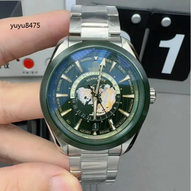 VS廠新款手表 海馬系列綠世界時 陶瓷表圈 實拍運動男士手錶防水計時全自動上鏈機芯手錶男腕錶高端腕錶