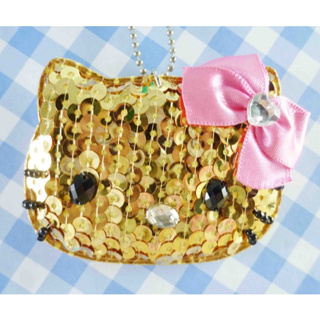 Hello Kitty 凱蒂貓~KITTY鑰匙圈-造型別針亮片 共兩色