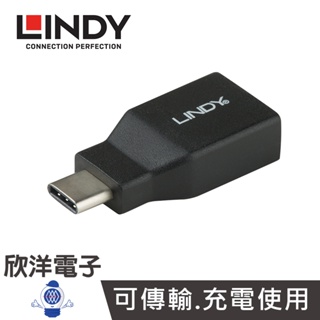 LINDY林帝 USB 3.2 Gen2 TYPE-C 公 轉 TYPE-A 母 轉接頭(41899_A)