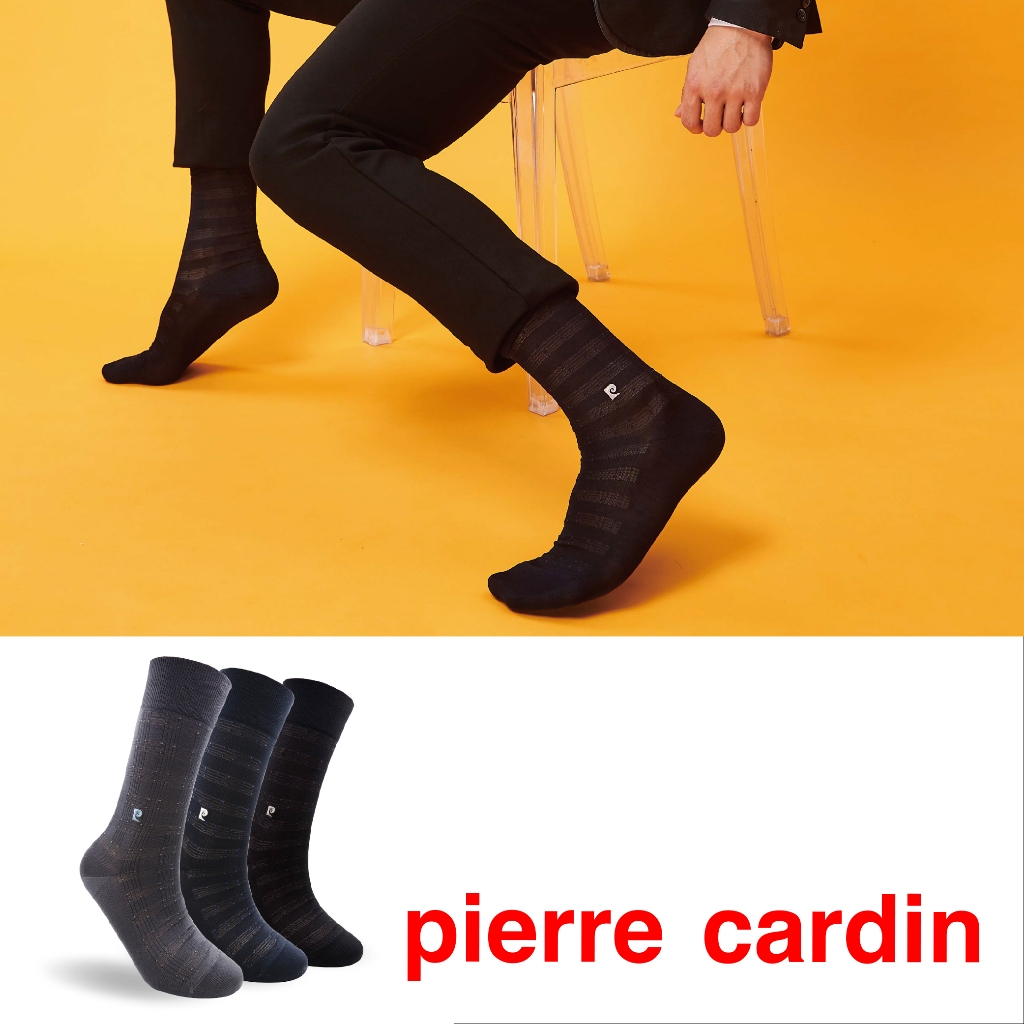 【Pierre Cardin 皮爾卡登】造型打網絲光棉紳士襪 透氣 商務 男襪 長襪 休閒 西裝外套 西裝褲 穿搭 皮鞋