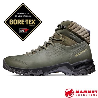 【MAMMUT 長毛象】男 款防水中筒登山皮靴 Mercury IV Mid GTX 登山健行鞋 深綠鬣蜥 04710