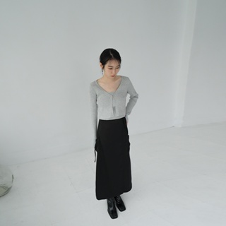 QUEENSHOP_ S 女裝 一片式綁帶設計光澤緞面裙-黑 S/M/L 現+預 【03021437】