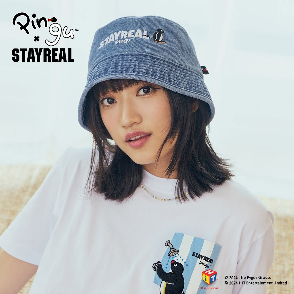 STAYREAL x 企鵝家族 Pingu走走丹寧漁夫帽