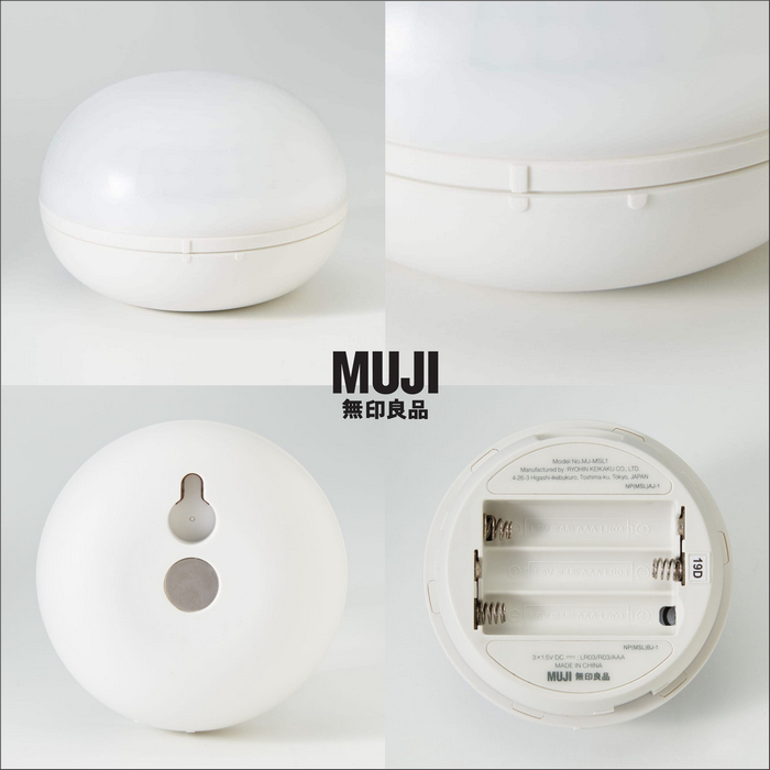 熱賣 日本限定! 代購 無印良品 MUJI：帶磁鐵的 LED 感應燈 (使用4號電池三顆) MJ‐MSL1