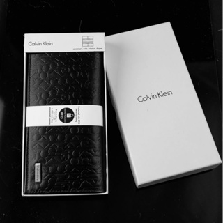 🇺🇸CK專櫃正品🇺🇸美國Calvin Klein 防盜刷 滿版LOGO鐵牌 附 拉鍊 零錢袋 男用 長夾 男生 長 皮夾