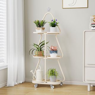 【限定款】2024新品 聖誕樹造型花架子 客廳落地式可移動鐵藝多層三層花架 室外陽臺收納置物架 金屬花盆架 多肉花盆托架