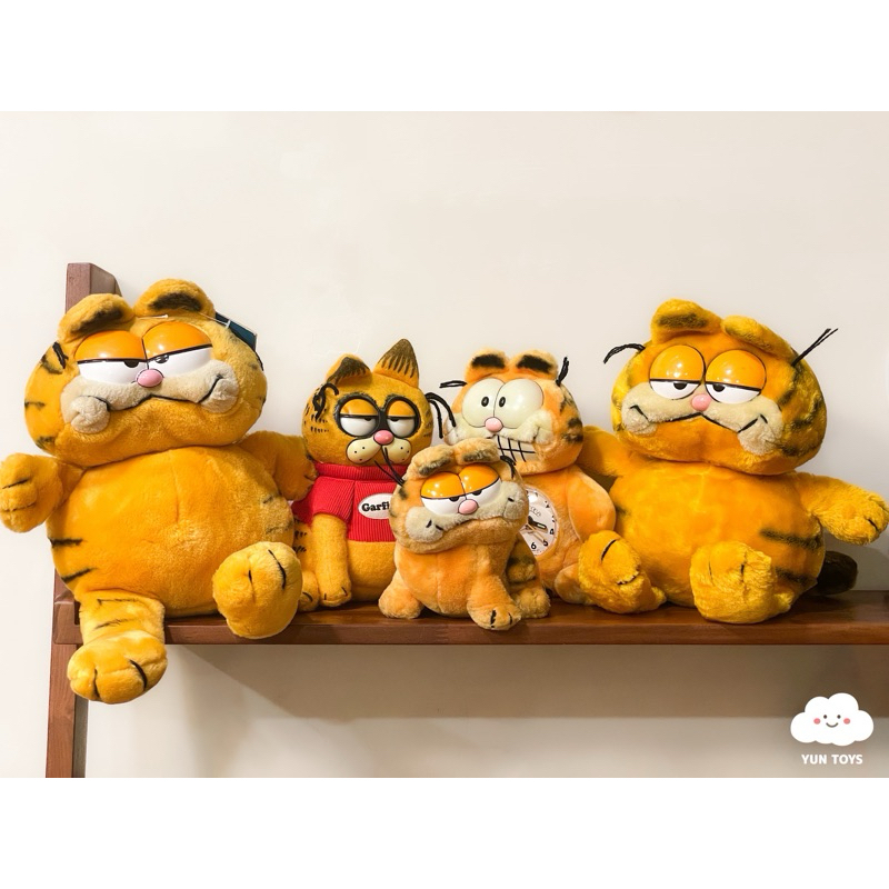 ［yuntoys] 早期 加菲貓 娃娃 老玩具 稀有 老物 復古 Garfield 古董 時鐘 童年 貓 娃娃