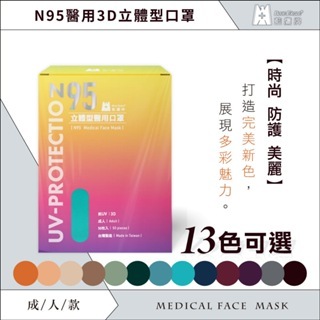 【藍鷹牌】N95立體型成人醫用口罩 五層防護 50片/盒