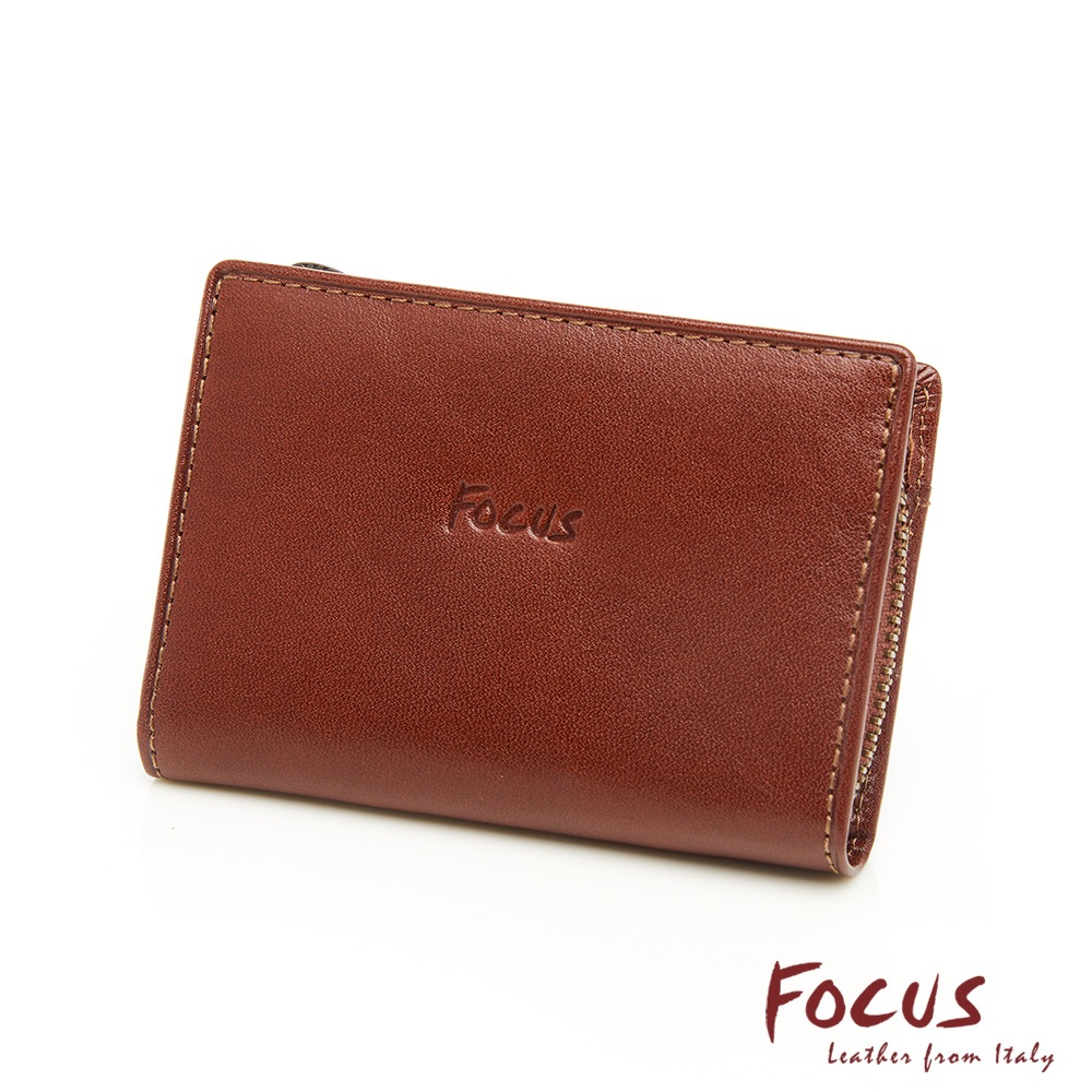 FOCUS經典原皮L型拉鍊卡夾零錢包(FTA0056)