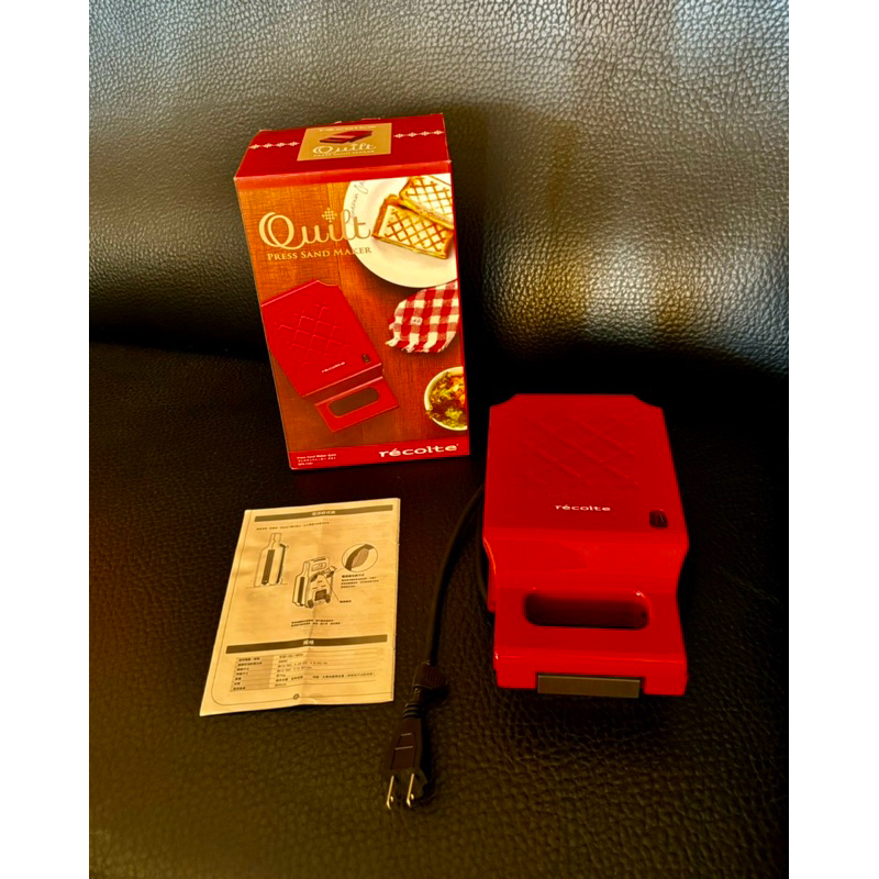 超可愛💕recolte 🇯🇵日本麗克特Quilt 格子三明治機RPS-1❤️三明治機.說明書.包裝盒原購$1980元