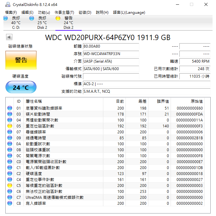 WD 500G/1T 3.5/2.5吋硬碟 二手藍標黑標碟