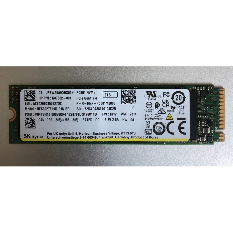 SKhynix 2T PC801 NVMe SSD PCIe Gen4*4
