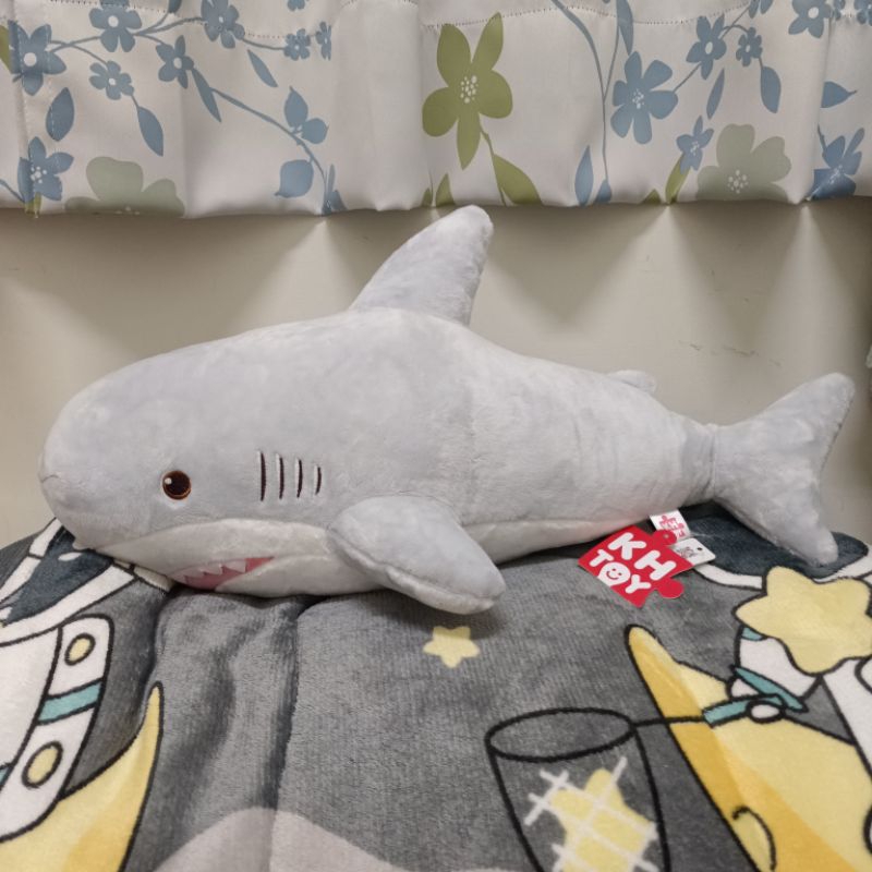 鯊魚娃娃 12吋 巨無霸 30公分 娃娃機 布偶 灰色