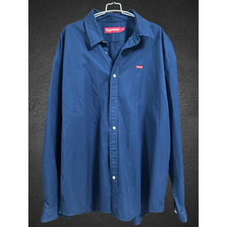 二手Supreme男襯衫 深藍色 長袖襯衫 卡其深藍 潮流襯衫XL