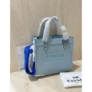 免運✨臺灣現貨✨美國🇺🇸Coach專櫃field tote 22壓印 LOGO 托特包 小托特 紙袋包 手提 斜背 牛皮