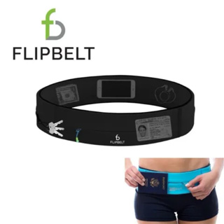 FlipBelt 飛力跑運動腰帶-黑色 拉鍊版 XS