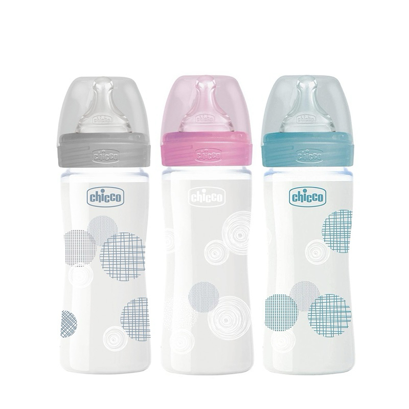 Chicco 舒適哺乳-防脹氣玻璃奶瓶 240ml(小單孔)