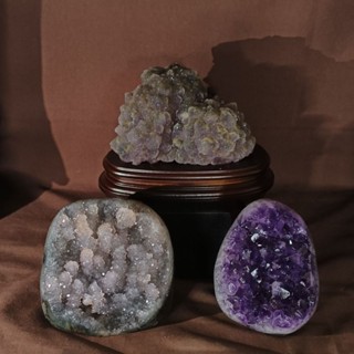 紫色 綠色 粉色 軟糖 球花 晶花 雪柱 螺絲花 帝王紫 esp 紫水晶 晶鎮 消磁盤 擺件 收藏