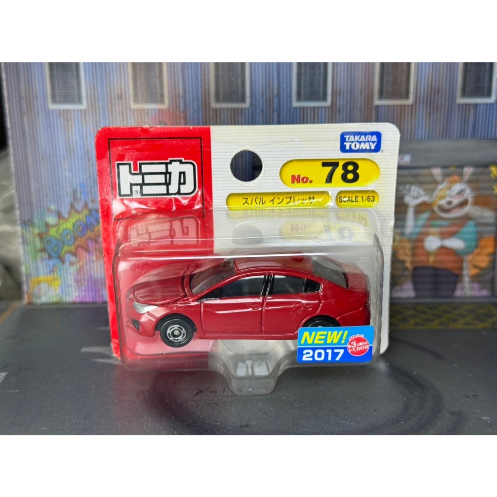TOMICA-B11-吊卡-新車貼 No.78 -Subaru Impreza-紅